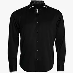 color: Men's Black Shirt with Polka Dots Contrast