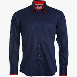 color: Men's Italian Style Navy Formal Shirt