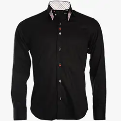 color: Men's Double Button Collar Shirt