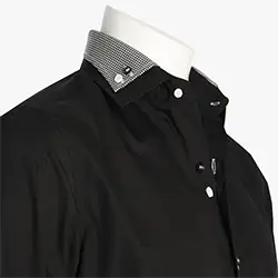 color: Men's Designer Double Collar Black Shirt