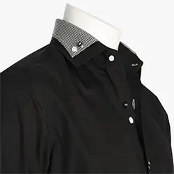 1020, Men's Designer Double Collar Black Shirt Men's Designer Double Collar Black Shirt