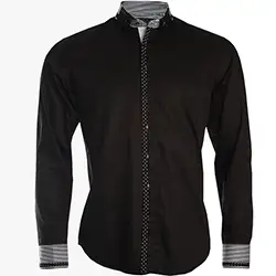 color: Men's Italian Style Black Button Down Formal Shirt