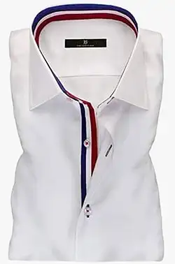 color: Men's White Ribbon Collar Formal Shirt