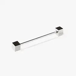 P027, Silver Square End Collar Pin Bar Silver Square End Collar Pin Bar