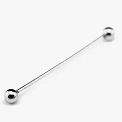 Silver bar ball collar pin