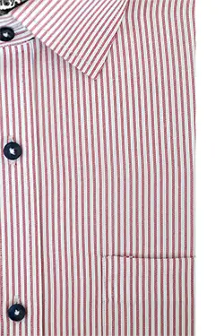 color: Maroon/White Stripes With Black Inner Cuff & Collar