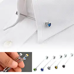 P041, Crystal Colored Collar Pin Bar Crystal Colored Collar Pin Bar