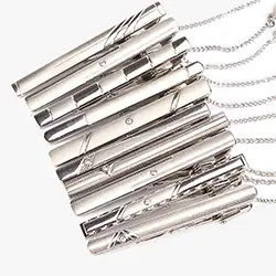 C1039, Silver Hinged Tie Clip Bars Silver Hinged Tie Clip Bars