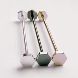 color: Hexagonal Nut Shaped Collar Pin Bar